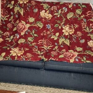 Waverly "Montegue" Red/burgundy Floral  Fabric 2.5 Yds - 55" Width Vintage